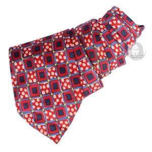 KENZO Silk Tie Mens Necktie Abstract Geometric Floral Print Made in Italy